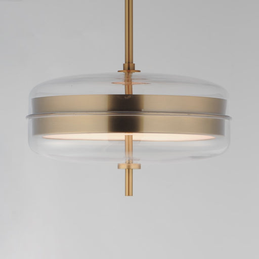 ET2 Lighting Voto 2-Light LED Pendant, Natural Aged Brass/Clear