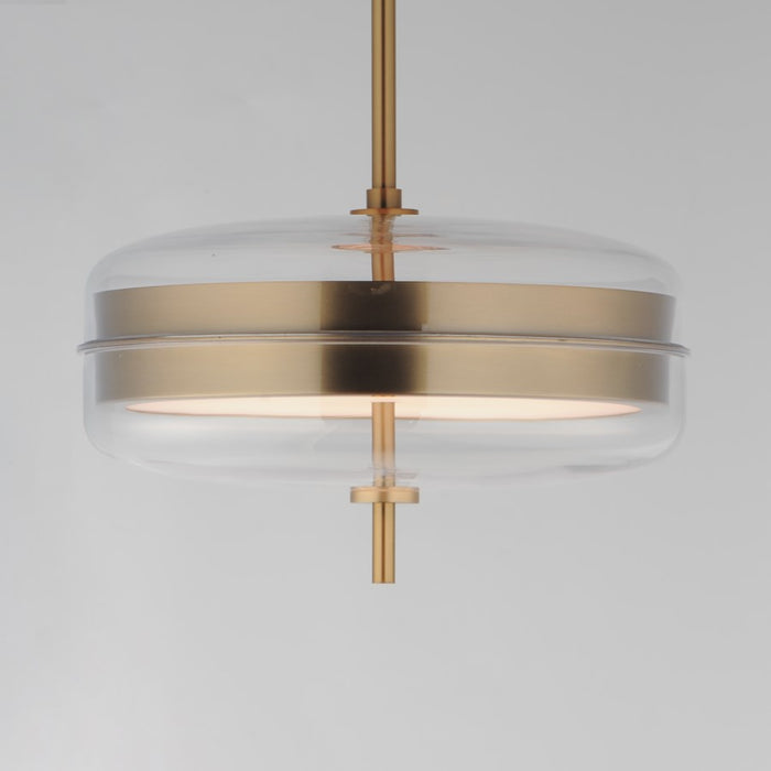 ET2 Lighting Voto 2-Light LED Pendant, Natural Aged Brass/Clear
