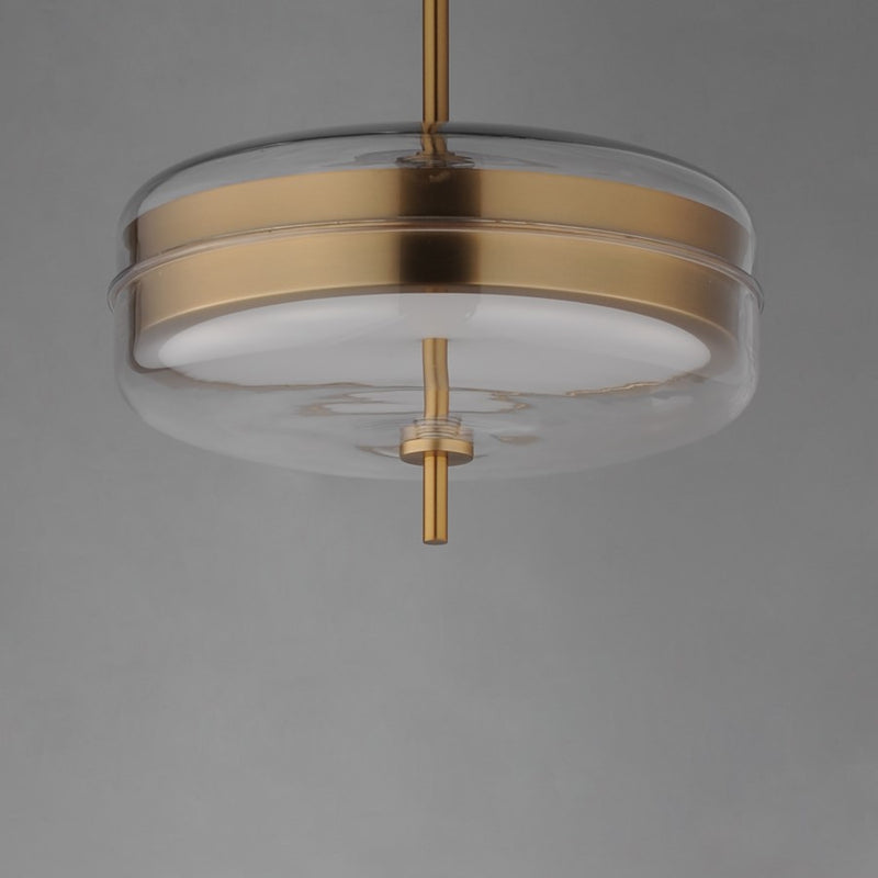 ET2 Lighting Voto 2-Light LED Pendant, Natural Aged Brass/Clear