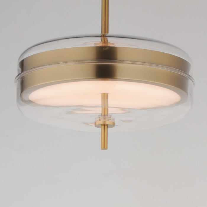 ET2 Lighting Voto 2-Light LED Pendant, Natural Aged Brass/Clear