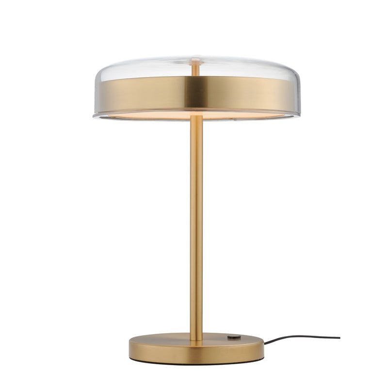 ET2 Lighting Voto 2-Light LED Table Lamp, Brass/Clear