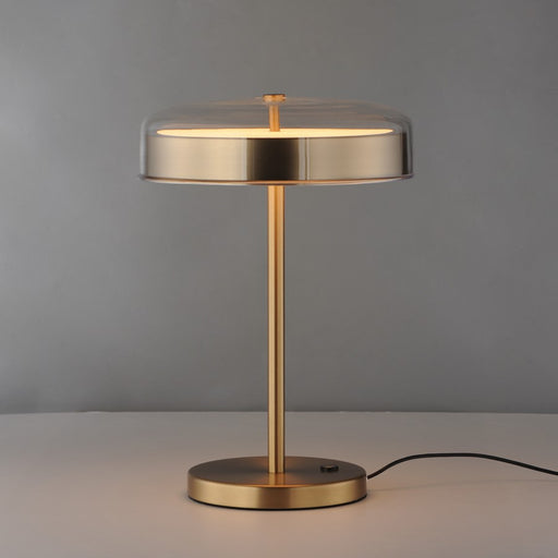 ET2 Lighting Voto 2-Light LED Table Lamp, Brass/Clear