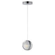 ET2 Lighting Pulse 1Lt 4.75" LED Pendant, Chrome/Clear Acrylic