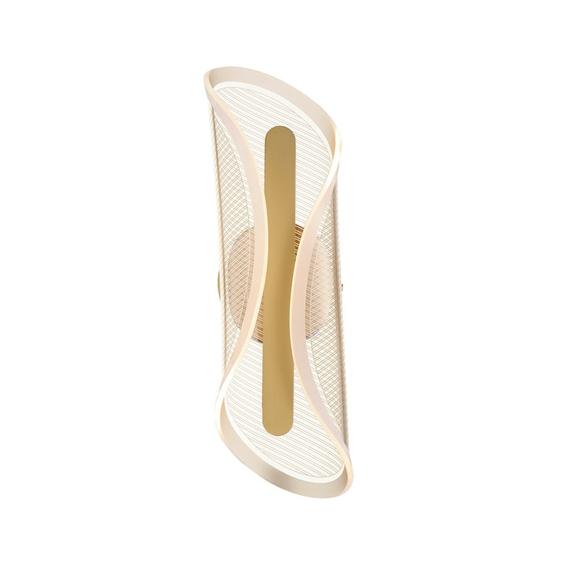 ET2 Lighting Manta 1Lt 17" LED Wall Sconce, Gold/Clear Ribbed