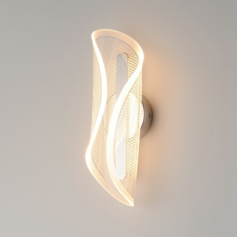 ET2 Lighting Manta 1Lt 17" LED Wall Sconce, Chrome/Clear Ribbed