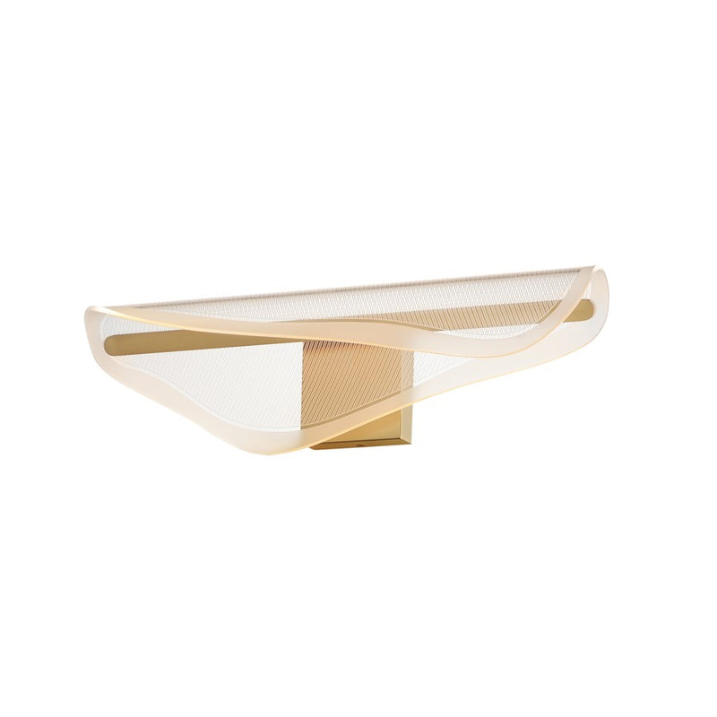 ET2 Lighting Manta 24" LED Bath Vanity, Gold/Clear Ribbed