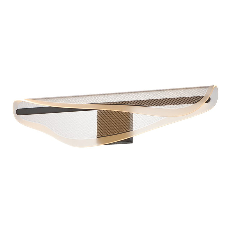ET2 Lighting Manta 1Lt 30" LED Bath Vanity, Black/Clear Ribbed