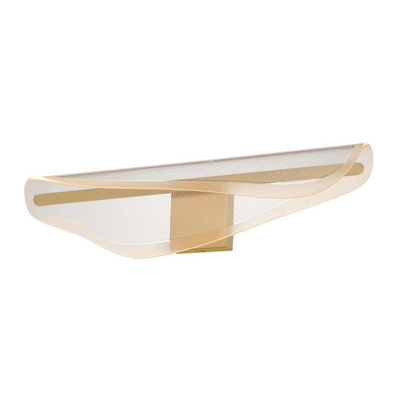 ET2 Lighting Manta 1Lt 30" LED Bath Vanity, Gold/Clear Ribbed