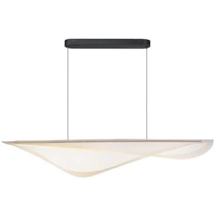 ET2 Lighting Manta 1Lt 47" LED Linear Pendant, Black/Clear Ribbed