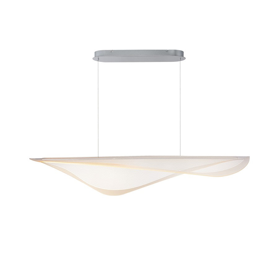ET2 Lighting Manta 1Lt 47" LED Linear Pendant, Chrome/Ribbed - E24714-144PC