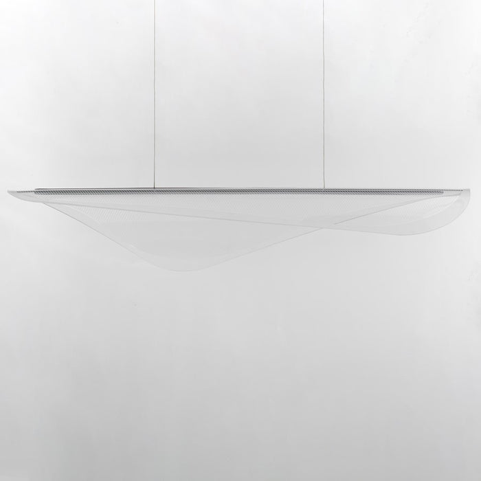 ET2 Lighting Manta 1Lt 47" LED Linear Pendant, Chrome/Ribbed