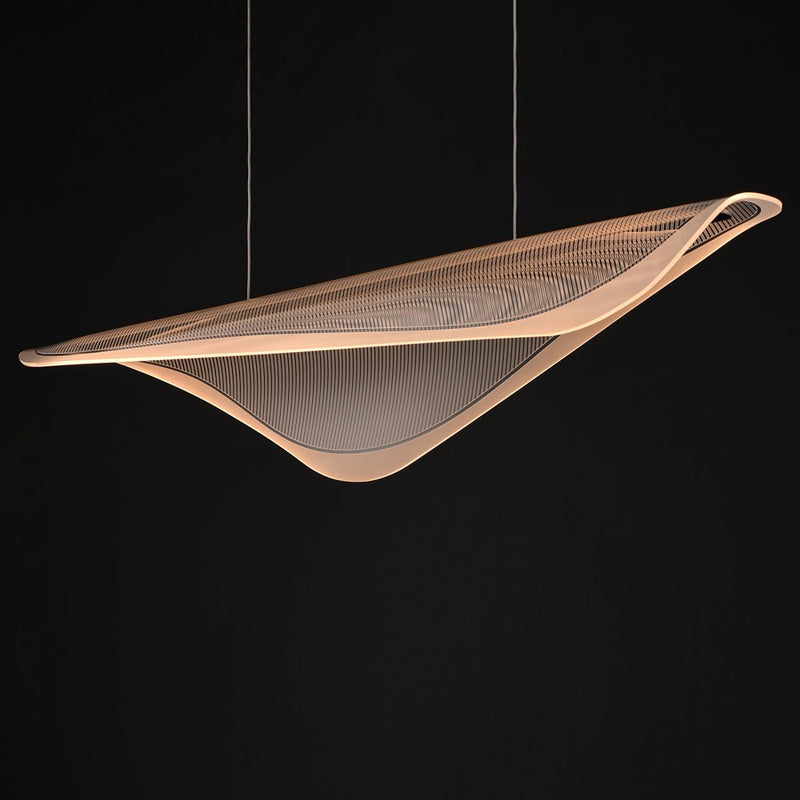 ET2 Lighting Manta 1Lt 47" LED Linear Pendant, Chrome/Ribbed