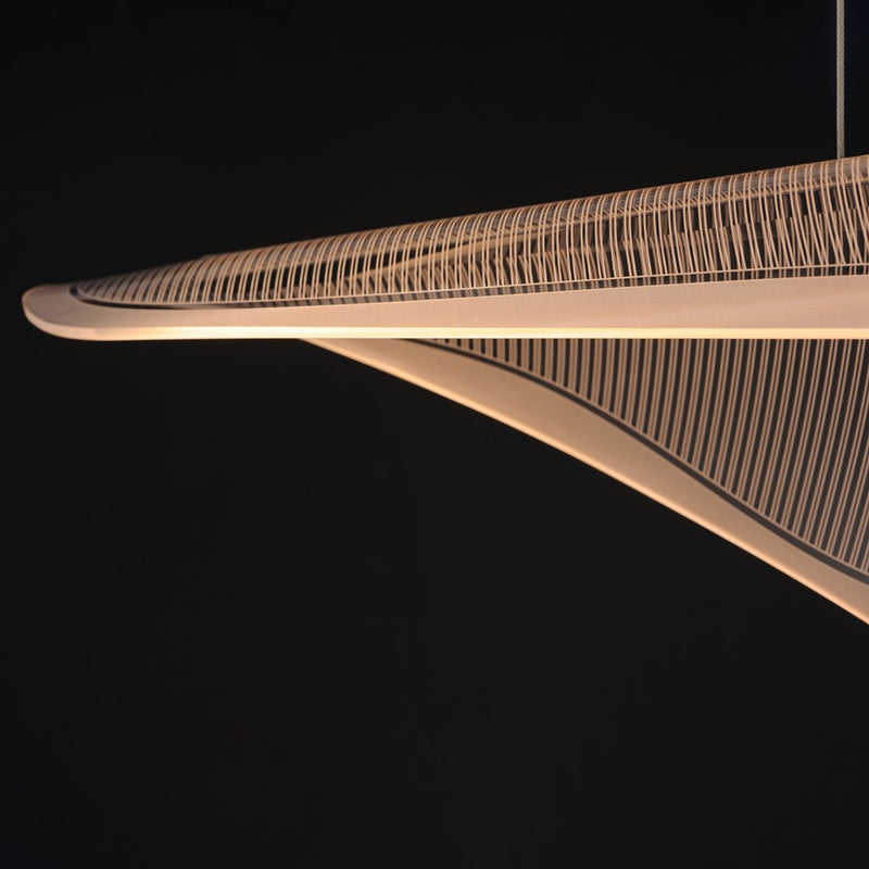 ET2 Lighting Manta 1Lt 47" LED Linear Pendant, Chrome/Ribbed