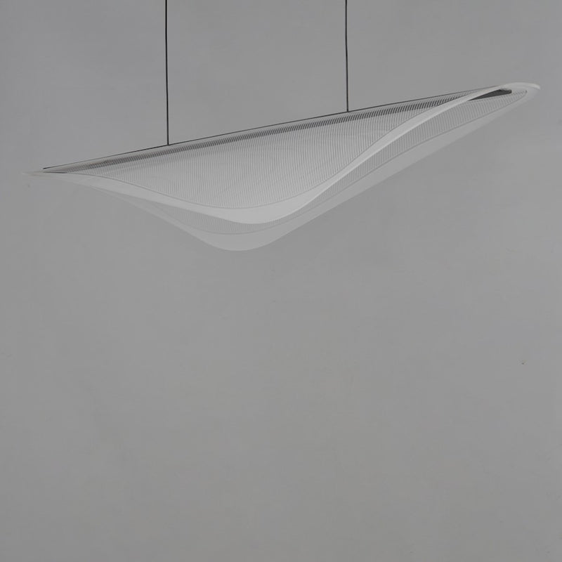 ET2 Lighting Manta 1Lt 59" LED Linear Pendant, Black/Clear Ribbed