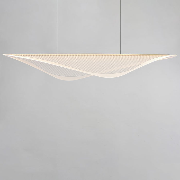 ET2 Lighting Manta 1Lt 59" LED Linear Pendant, Gold/Clear Ribbed