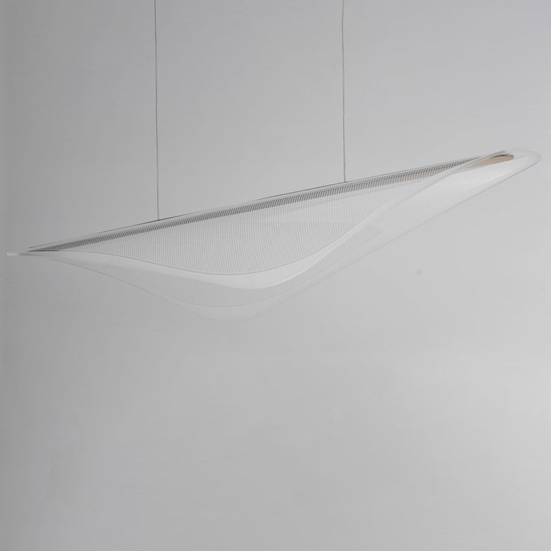 ET2 Lighting Manta 1Lt 59" LED Linear Pendant, Gold/Clear Ribbed