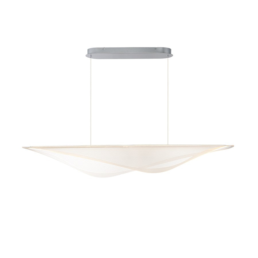 ET2 Lighting Manta 1Lt 59" LED Linear Pendant, Chrome/Ribbed - E24716-144PC