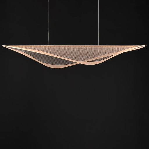 ET2 Lighting Manta 1Lt 59" LED Linear Pendant, Chrome/Ribbed