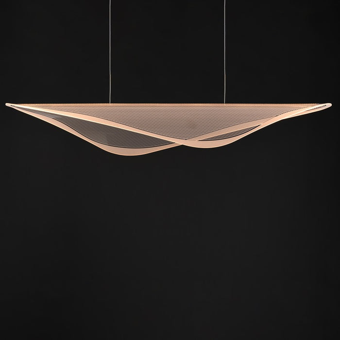 ET2 Lighting Manta 1Lt 59" LED Linear Pendant, Chrome/Ribbed