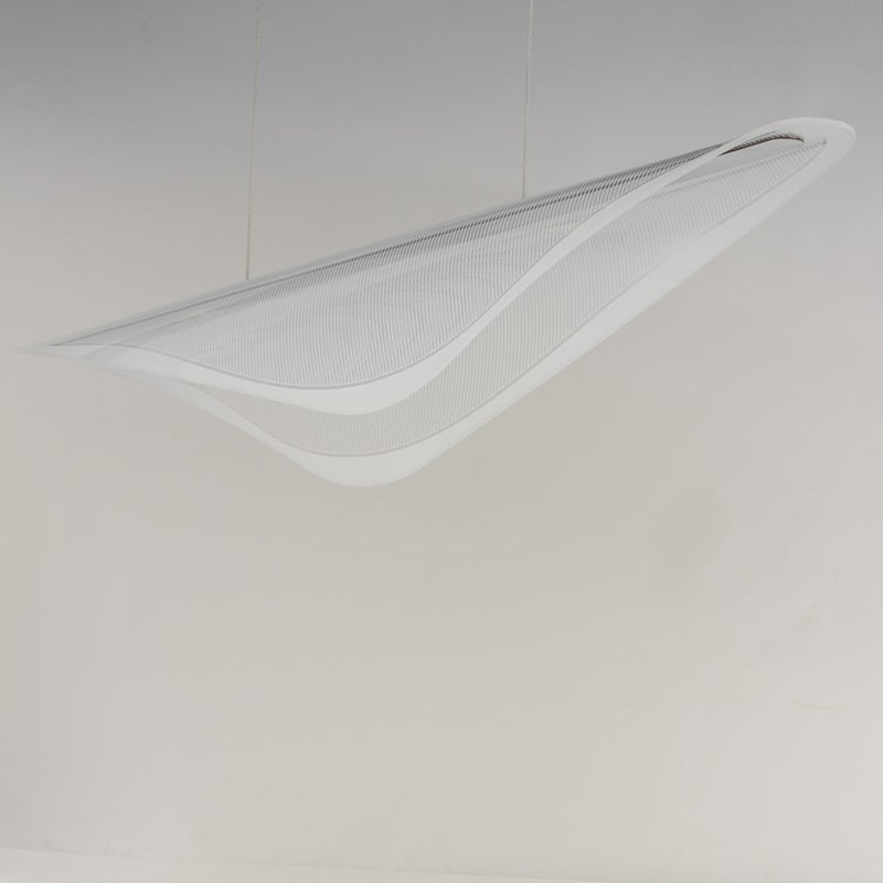 ET2 Lighting Manta 1Lt 59" LED Linear Pendant, Chrome/Ribbed