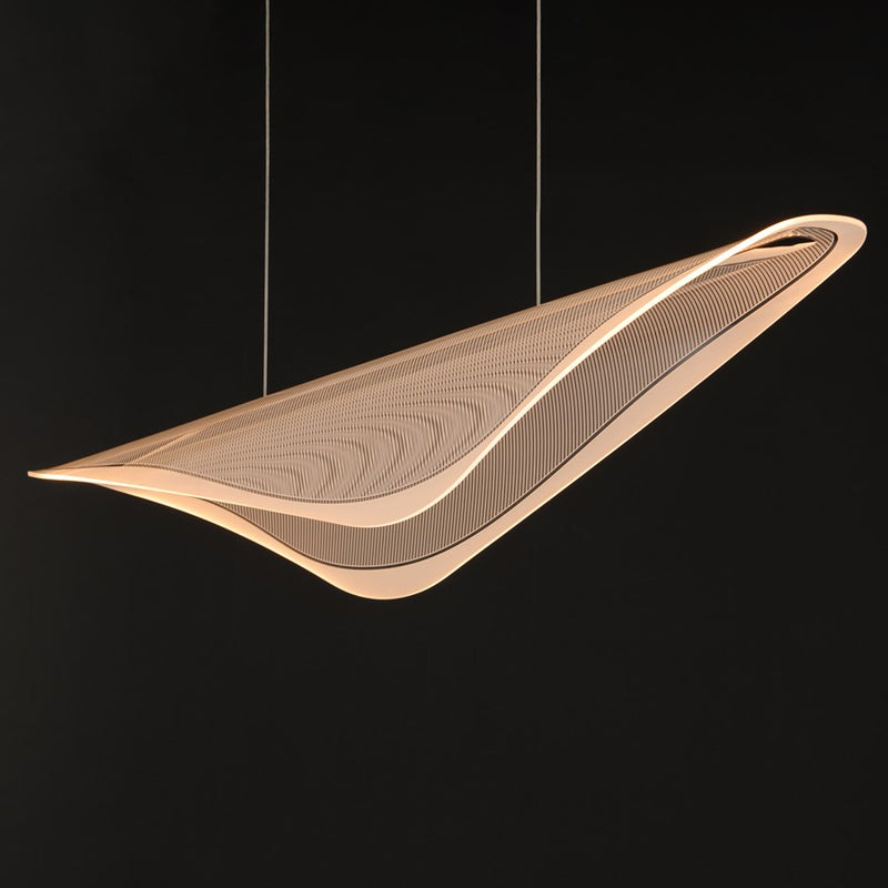 ET2 Lighting Manta 1Lt 59" LED Linear Pendant, Chrome/Ribbed