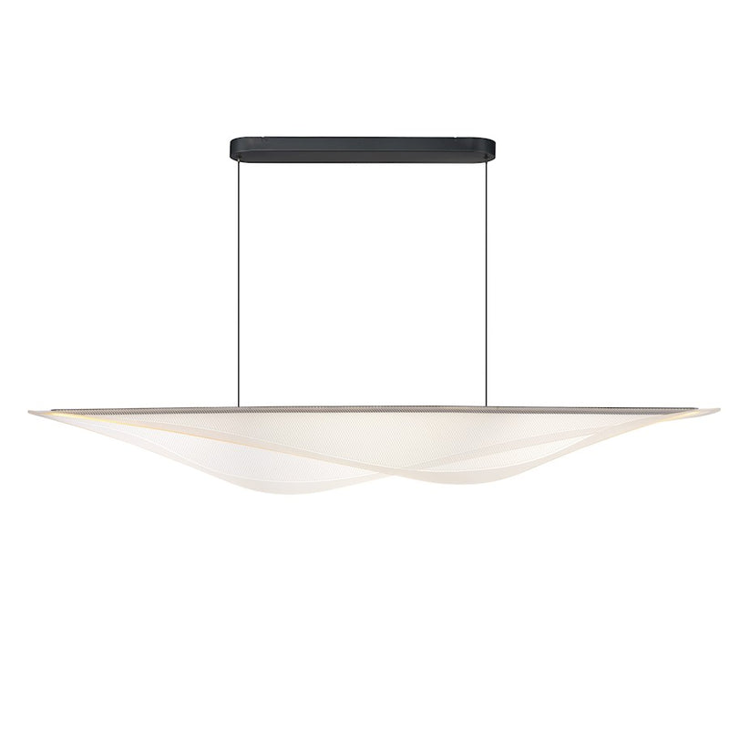 ET2 Lighting Manta 1Lt 70" LED Linear Pendant, Black/Clear Ribbed
