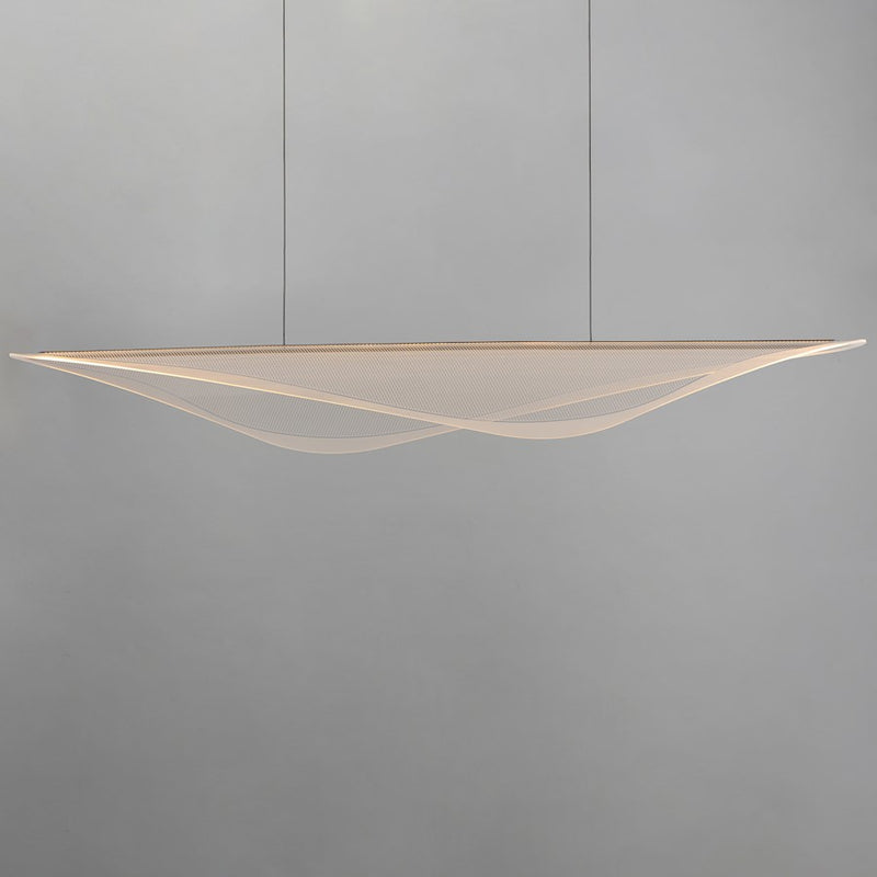 ET2 Lighting Manta 1Lt 70" LED Linear Pendant, Black/Clear Ribbed