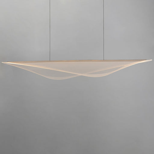 ET2 Lighting Manta 1Lt 70" LED Linear Pendant, Gold/Clear Ribbed