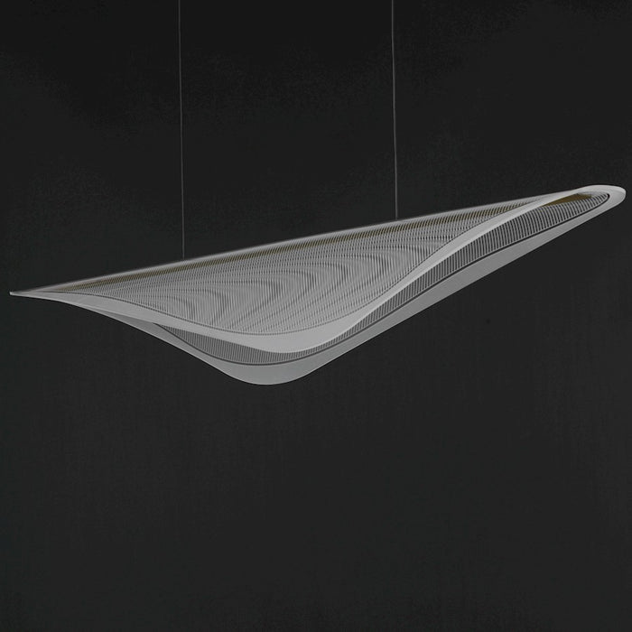ET2 Lighting Manta 1Lt 70" LED Linear Pendant, Gold/Clear Ribbed