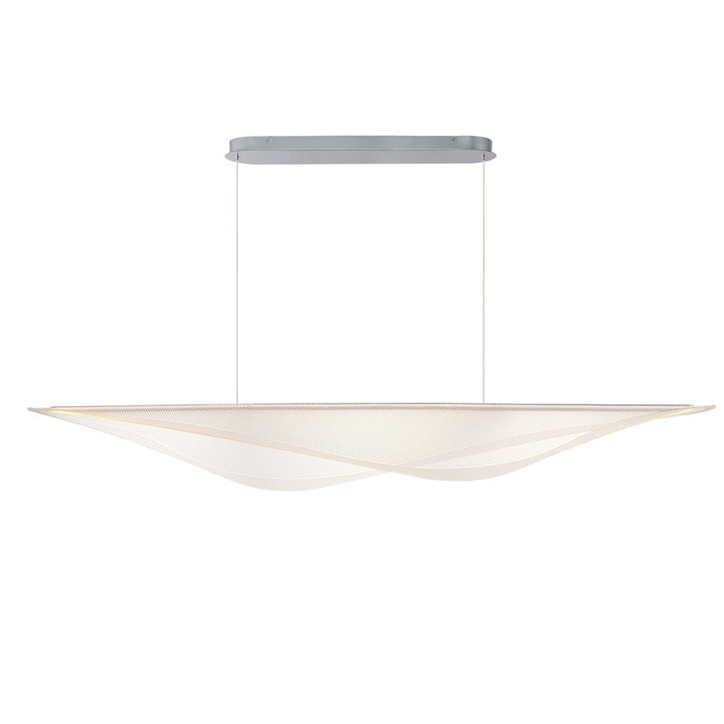 ET2 Lighting Manta 1Lt 70" LED Linear Pendant, Chrome/Ribbed