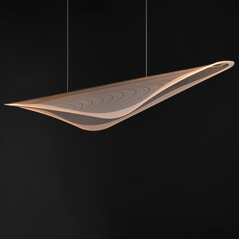 ET2 Lighting Manta 1Lt 70" LED Linear Pendant, Chrome/Ribbed