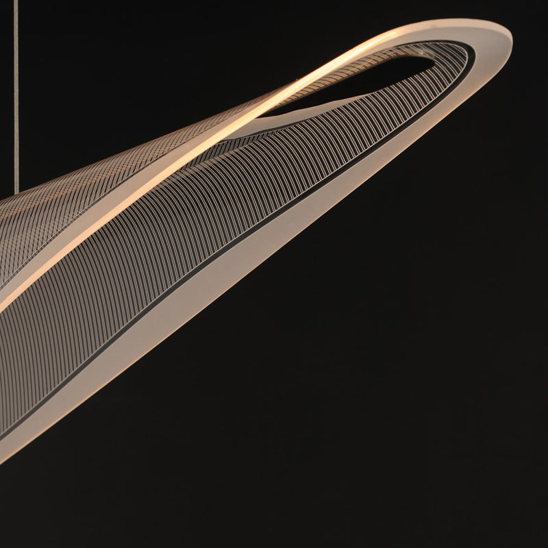 ET2 Lighting Manta 1Lt 70" LED Linear Pendant, Chrome/Ribbed