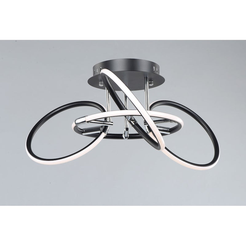 ET2 Lighting Ringer Flush Mount in Black and Polished Chrome