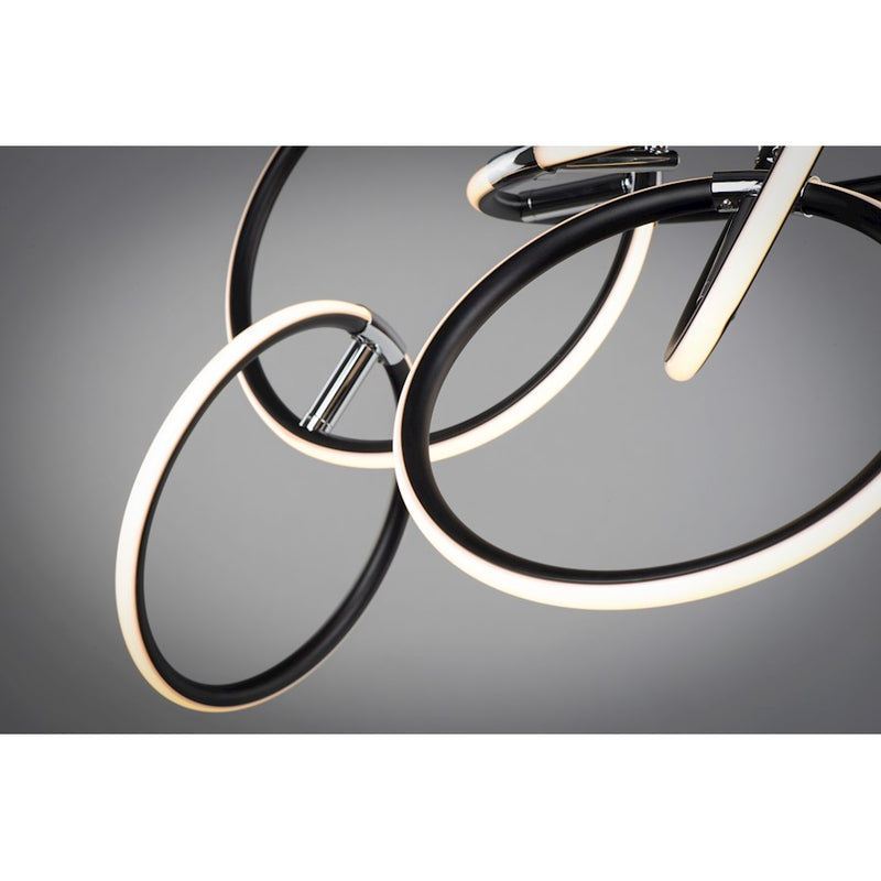ET2 Lighting Ringer Flush Mount in Black and Polished Chrome