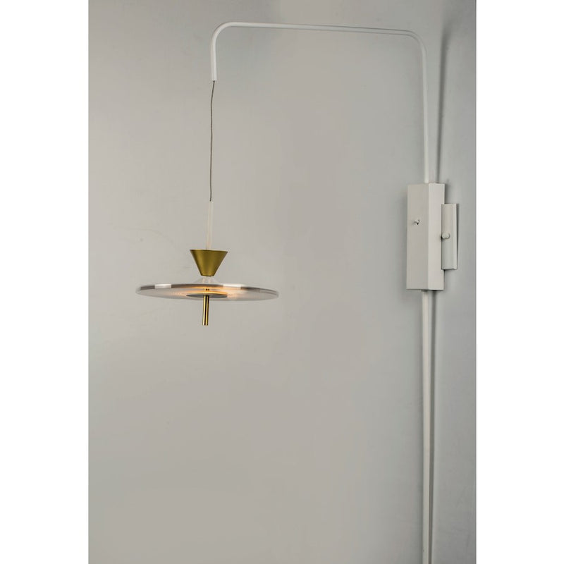 ET2 Lighting Circuit LED 1-Light Pin-Up Wall Sconce, Matte White