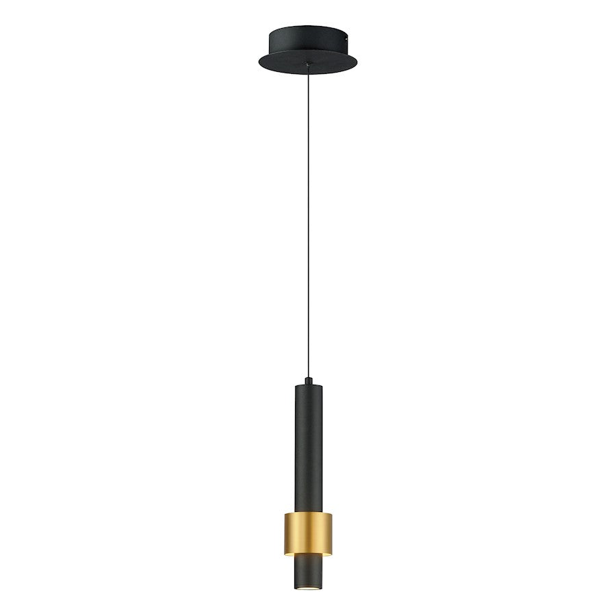 ET2 Lighting Reveal 1 Light LED Pendant, Black/Gold - E24751-BKGLD