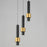 ET2 Lighting Reveal 3 Light LED Pendant, Black/Gold