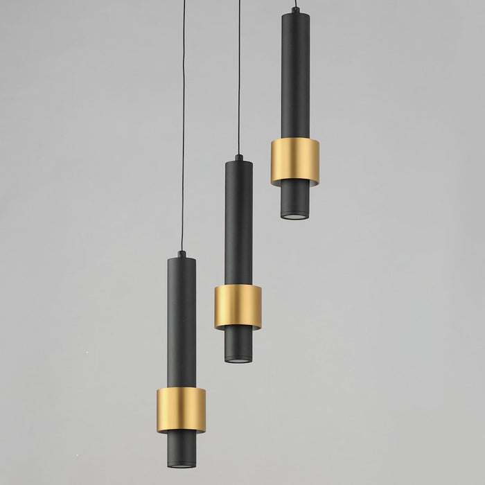 ET2 Lighting Reveal 3 Light LED Pendant, Black/Gold