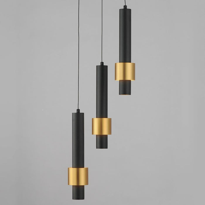 ET2 Lighting Reveal 3 Light LED Pendant, Black/Gold