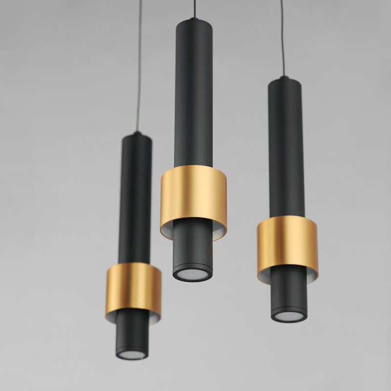 ET2 Lighting Reveal 3 Light LED Pendant, Black/Gold