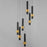 ET2 Lighting Reveal 7 Light LED Pendant, Black/Gold