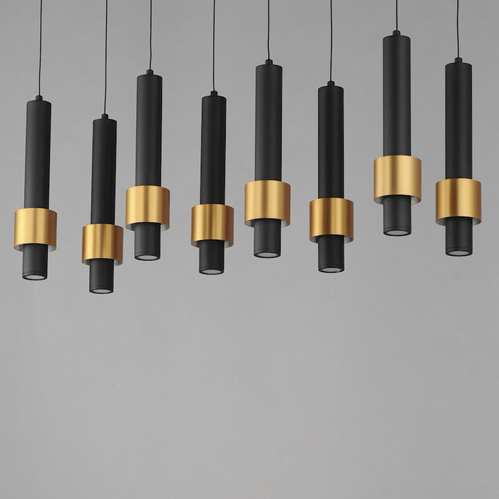 ET2 Lighting Reveal 8 Light LED Pendant, Black/Gold