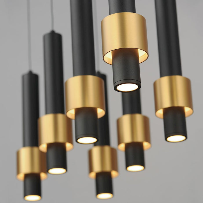 ET2 Lighting Reveal 8 Light LED Pendant, Black/Gold