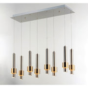 ET2 Lighting Reveal LED 8-Light Pendant in Satin Nickel/Satin Brass