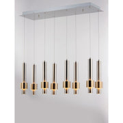 ET2 Lighting Reveal LED 8-Light Pendant in Satin Nickel/Satin Brass