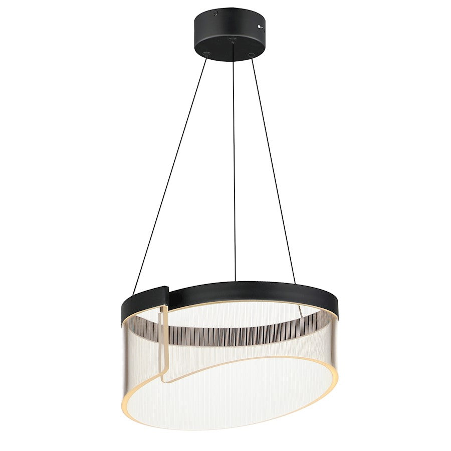 ET2 Lighting Sonata 1 Light Pendant, Black/Acrylic