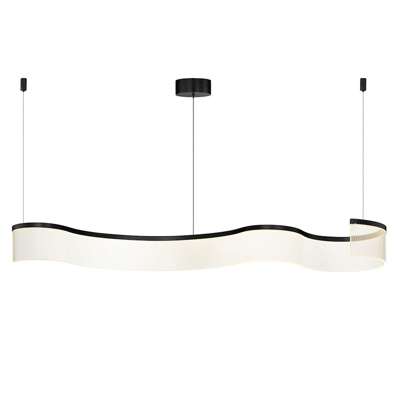 ET2 Lighting Sonata 1Lt 59" LED Pendant, Black/Patterned Acrylic