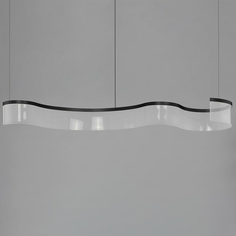 ET2 Lighting Sonata 1Lt 59" LED Pendant, Black/Patterned Acrylic