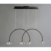 ET2 Lighting Hope-Linear 4 Light Pendant, Black/Metallic Gold