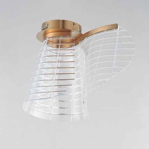 ET2 Lighting Tartan 1Lt LED Flush Mount, Champagne/Heavy Faceted